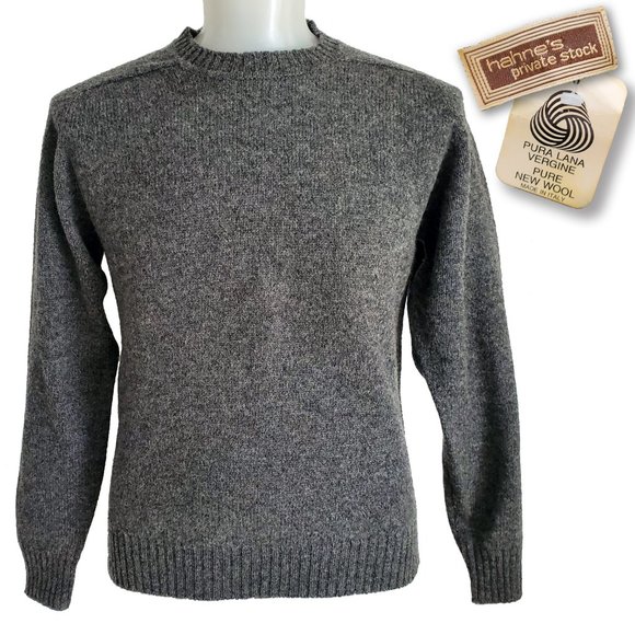 Hahne's Private Stock Other - NWT VTG RARE HAHNE'S PRIVATE STOCK 100% Pure Virgin Wool Grey Classic Sweater